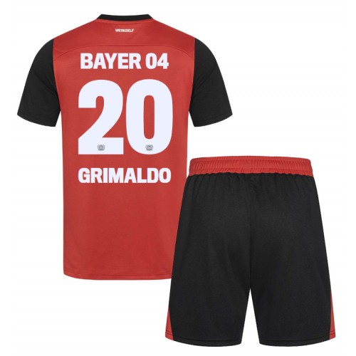 Dres Bayer Leverkusen Alejandro Grimaldo #20 Domaci za djecu 2024-25 Kratak Rukav (+ kratke hlače)